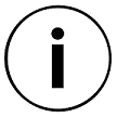 Image of a lowercase letter I inside a circle, used  when more information is available.